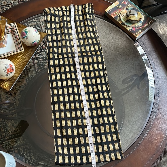 Infinity Scarf Black with Gold Metallic Thread - Picture 6 of 8